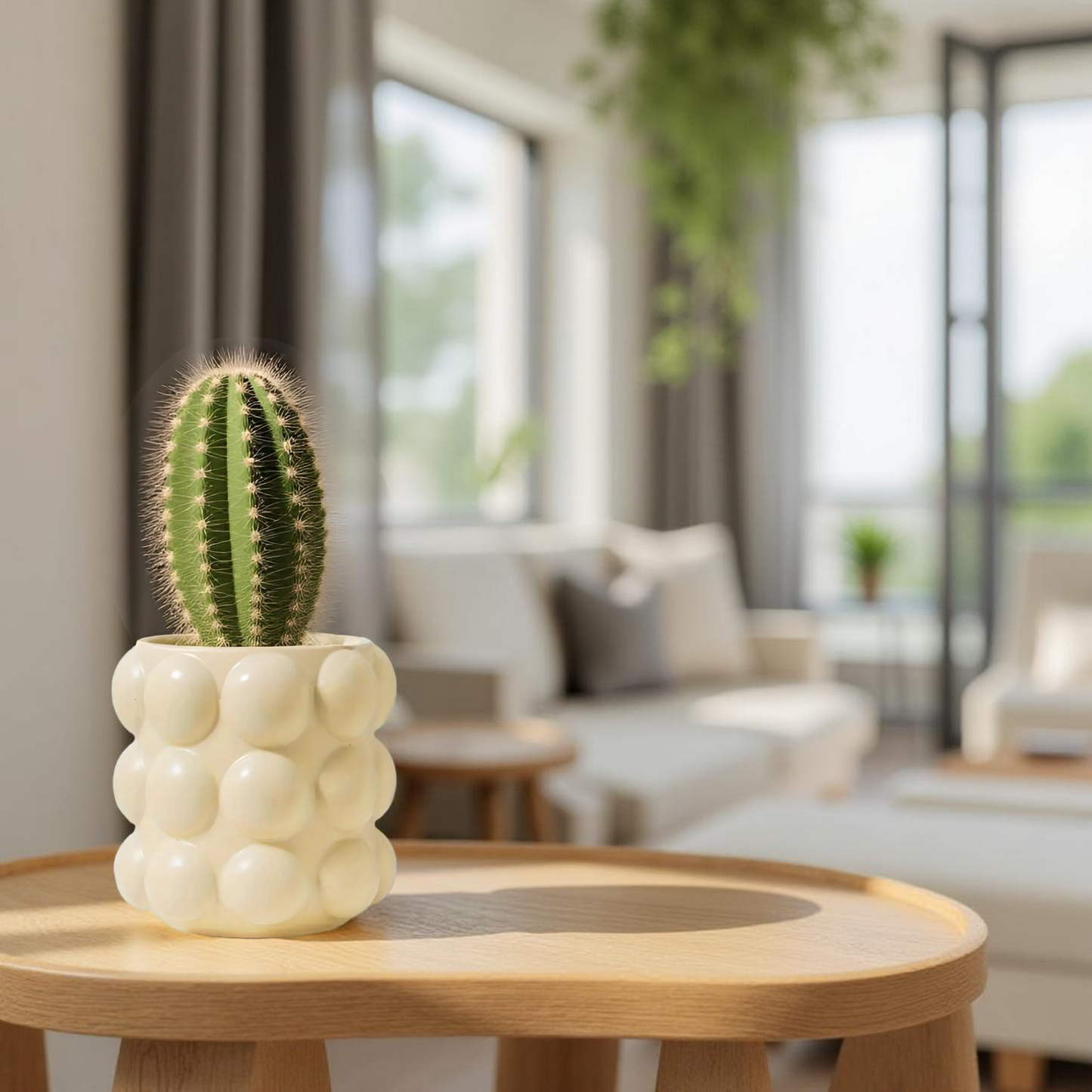 Macetero burbuja crema S